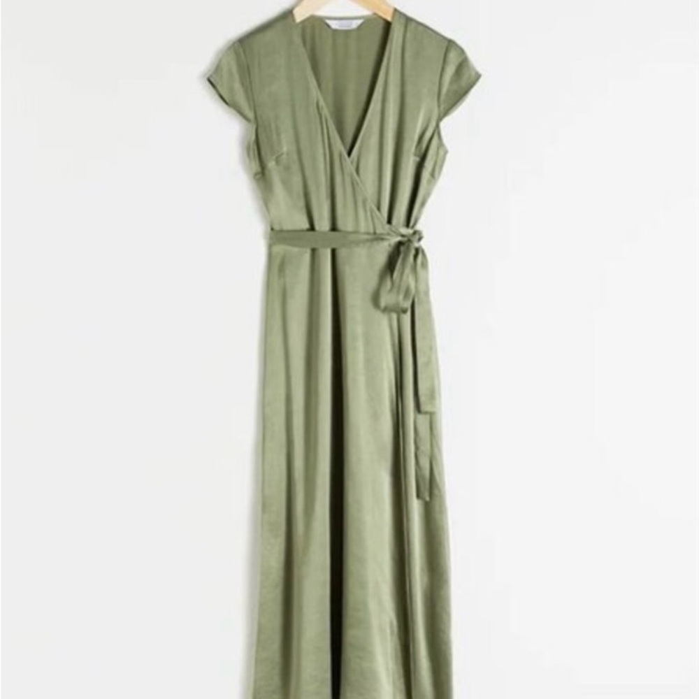 & Other Stories Pistachio Maxi Wrap Dress